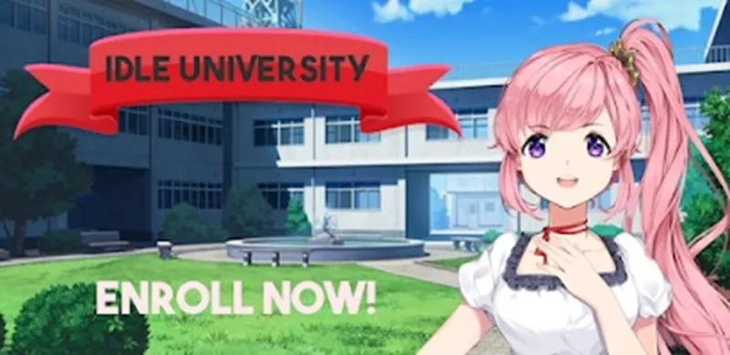 Gameplay Idle University dengan uang tak terbatas.