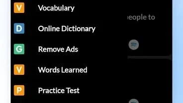 IELTS Vocabulary mod interface showing premium features