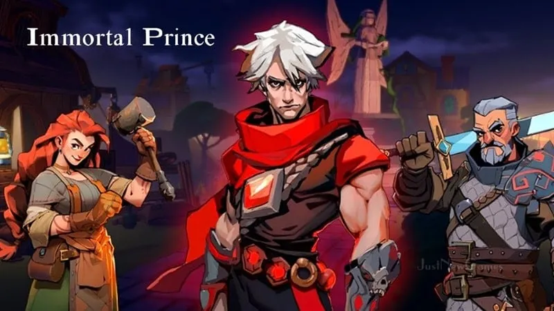 Immortal Prince - In-game screenshot showcasing the character surrounded by enemies.