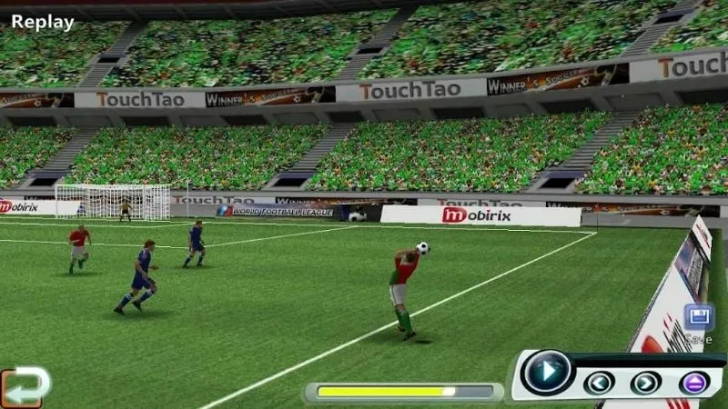 In-game match in World Soccer League.