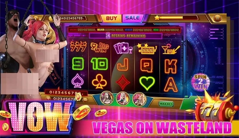 In-game screenshot displaying the mod menu in Vegas on Wasteland with the "Unlimited Spin" option highlighted, showcasing how to activate the feature.