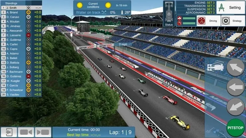 In-game screenshot of a race in progress within Race Master Manager.