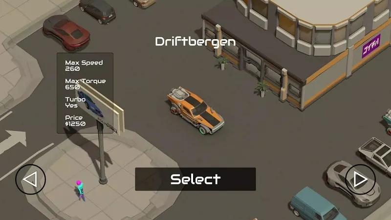 In-game screenshot of a successful drift in Drift Odyssey, showcasing the car's control and the track environment.