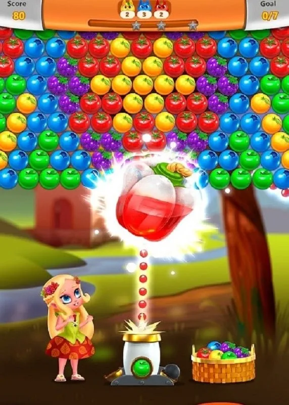 In-game screenshot of Bubble Shooter highlighting the unlimited resources available in the mod.