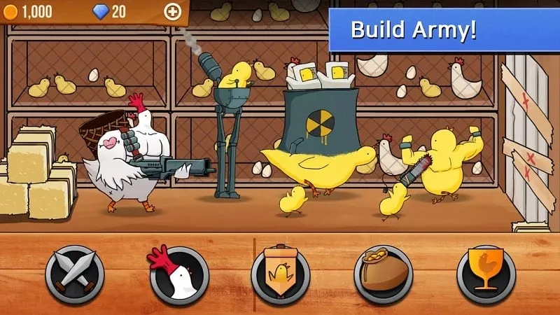 In-game screenshot of Chicken VS Man showing potential error message.