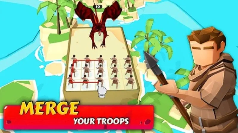 In-game screenshot of Merge and Fight showing different character types.