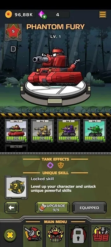 In-game screenshot of Tank Assault demonstrating the use of special skills or abilities during combat.