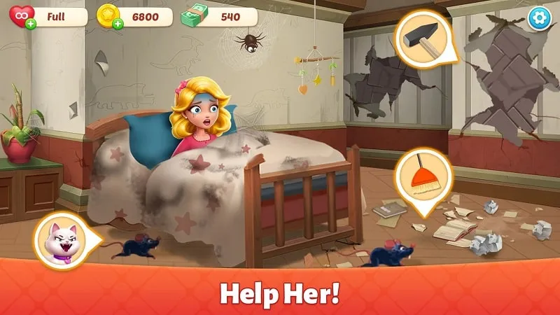 In-game screenshot of the diverse design options available in Baby Mansion.