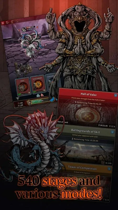 In-game screenshot of Titan Slayer Deckbuilding RPG illustrating the application of a damage multiplier on an enemy.