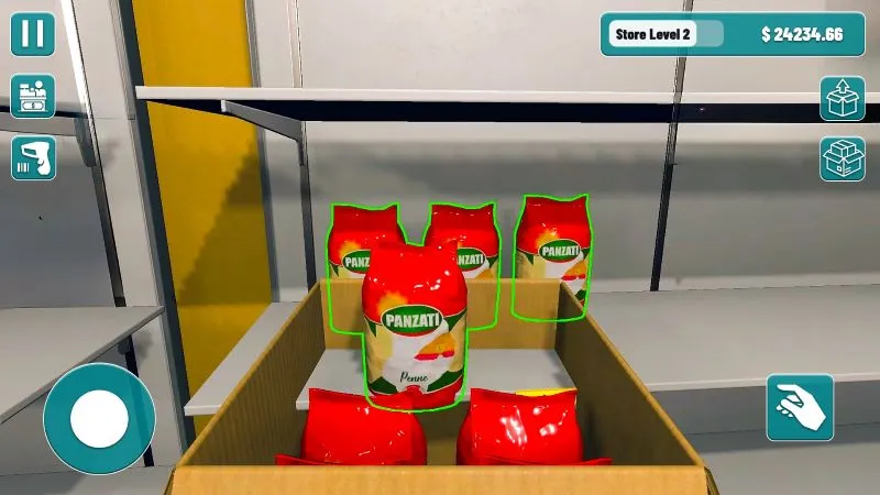 In-game screenshot showcasing the store management interface in Supermarket Cashier Manager.