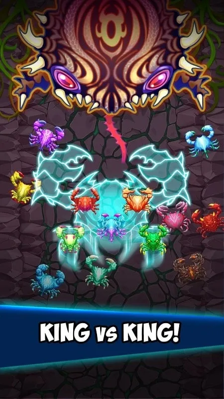 In-game screenshot showcasing the upgrade menu in Crab War with unlimited pearls and boosters highlighted.