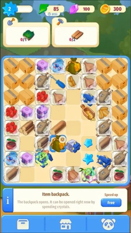 In-game screenshot showcasing various animal enclosures and interactive elements in Wild Merge.