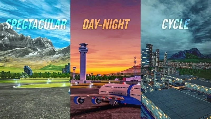 In-game shop interface displaying available planes and upgrades using unlimited money in Flight Sim 2018 MOD APK.