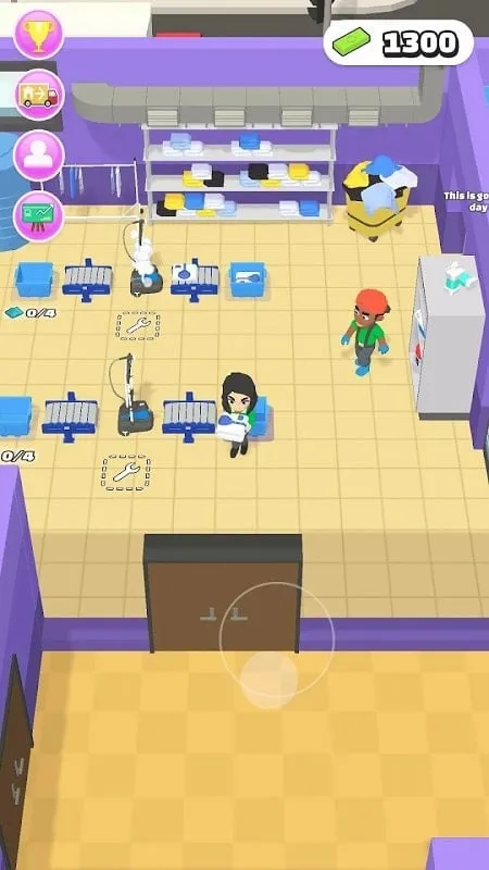 In-game view of Clean House 3D user interface.