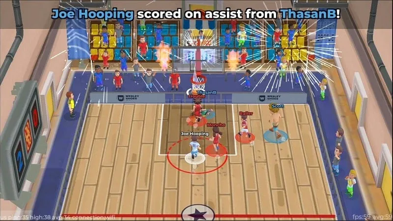 Installing Basketball Rift Multiplayer MOD APK on an Android phone.