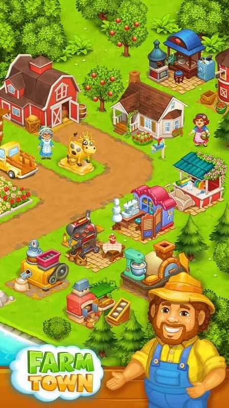 Installing Farm Town MOD APK on an Android device.