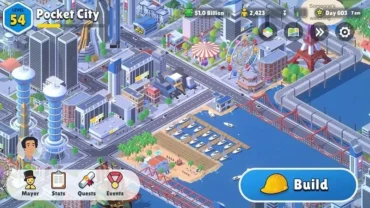 Installing Pocket City 2 on an Android smartphone.