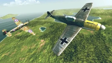 Installing the Warplanes: WW2 Dogfight MOD APK on an Android smartphone.