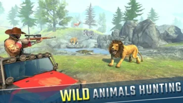 Installing Wild Animal Hunting Games FPS on Android.