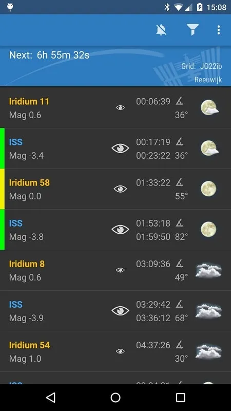 ISS Detector Pro mod interface showing premium features