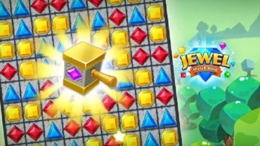 Jewel Match King game screen showcasing the vibrant gems and user interface.