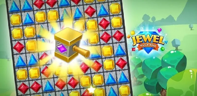 Jewel Match King game screen showcasing the vibrant gems and user interface.