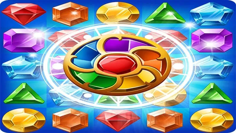 Jewels Time gameplay screenshot showing the gem matching interface.