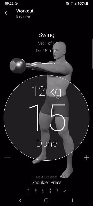 Kettlebell Home Workout exercise demonstration screenshot