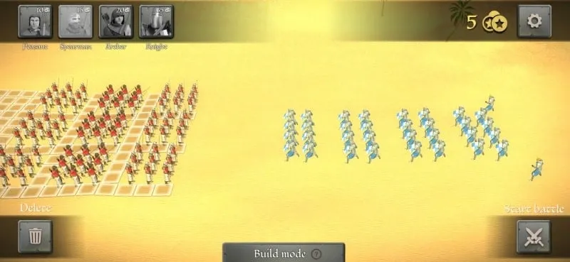 Knights in battle formation in Knights of Europe 4.