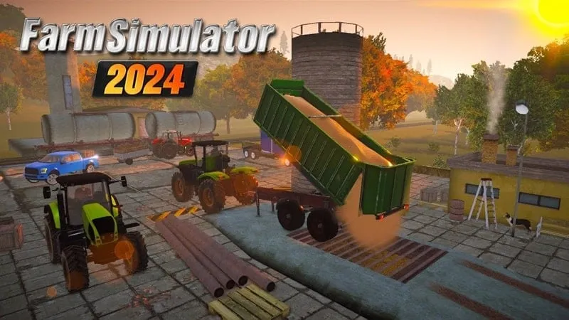 Launching the Farm Sim 2024 game from the app drawer.