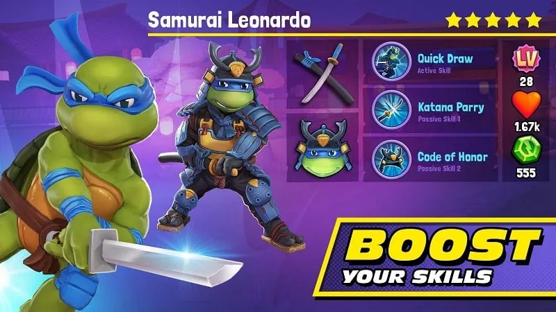 Abrindo o jogo TMNT: Mutant Madness MOD APK após a instalação