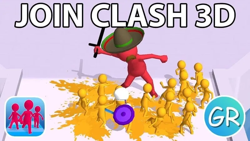 Leading your army through obstacles in Join Clash 3D.