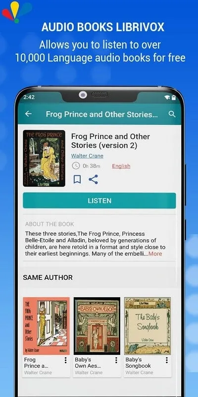 LibriVox AudioBooks mod interface showing premium features