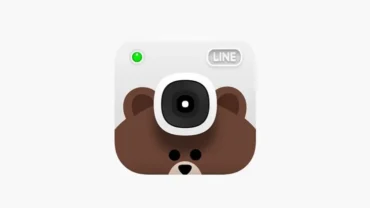 LINE Camera app interface showcasing various features