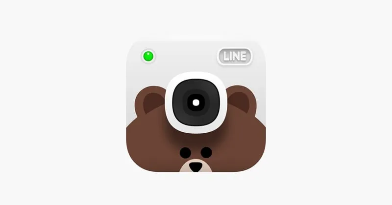 LINE Camera app interface showcasing various features