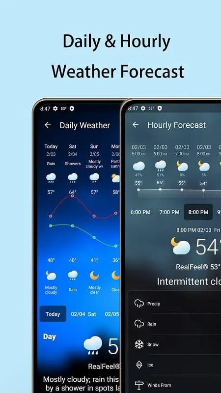 Local Weather Forecast mod interface showing premium features