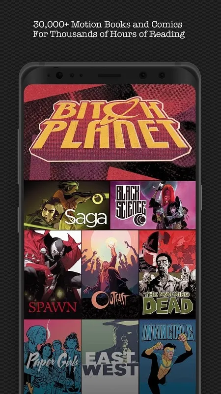 Madefire Comics Motion Books mod interface showing premium features