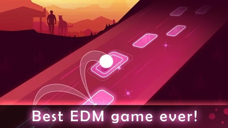 Main menu of Tiles Hop EDM Rush showcasing available options.