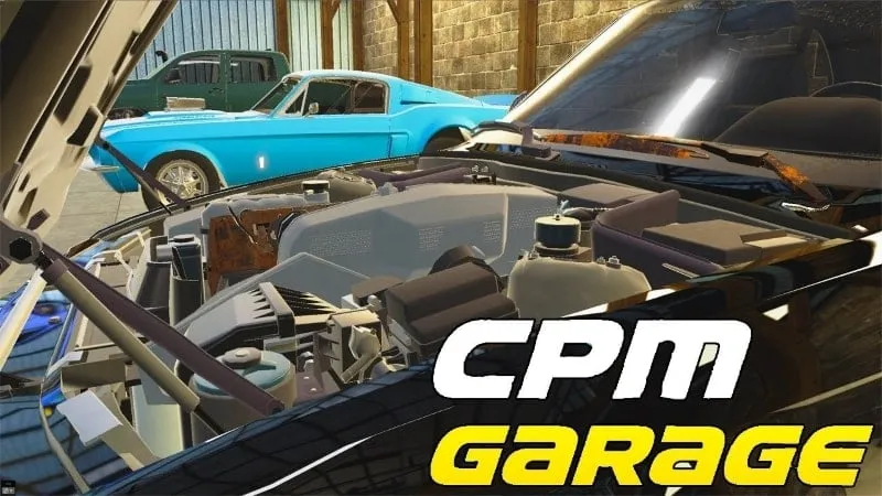 Main screen of CPM Garage displaying various car parts.