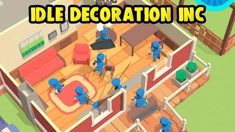 Main screen of Idle Decoration Inc displaying various houses to decorate.