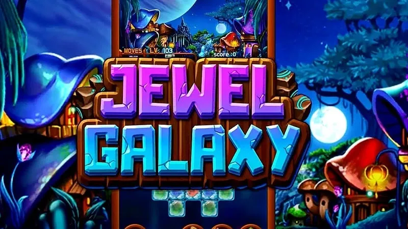 Main screen of Jewel Galaxy showcasing its vibrant jewels and gameplay.