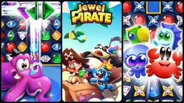 Main screen of Jewel Pirate: Match 3 displaying the gameplay.