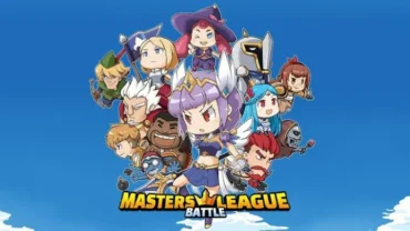 Main screen of Masters Moba League showcasing characters and interface.