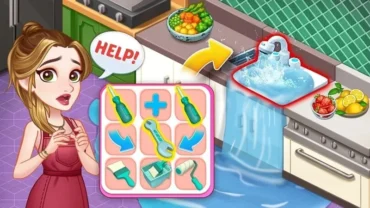 Main screen of Merge Cooking displaying merging mechanics.