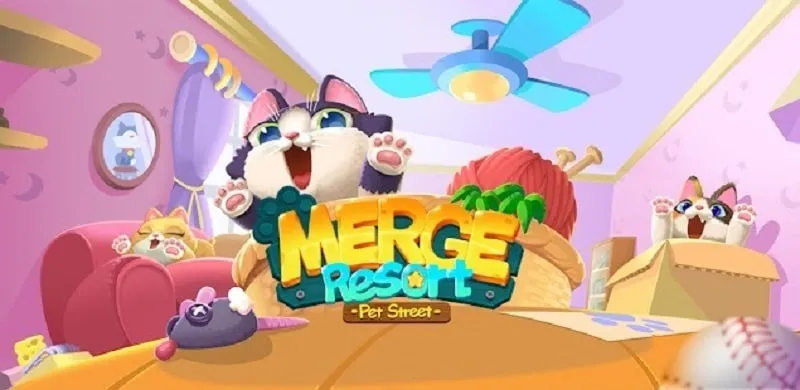 Main screen of Merge Resort displaying the merging mechanic.