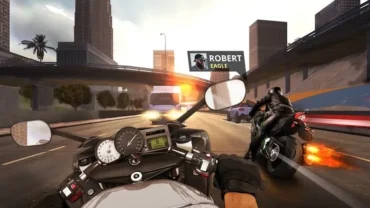 Main screen of MotorBike game displaying various options.