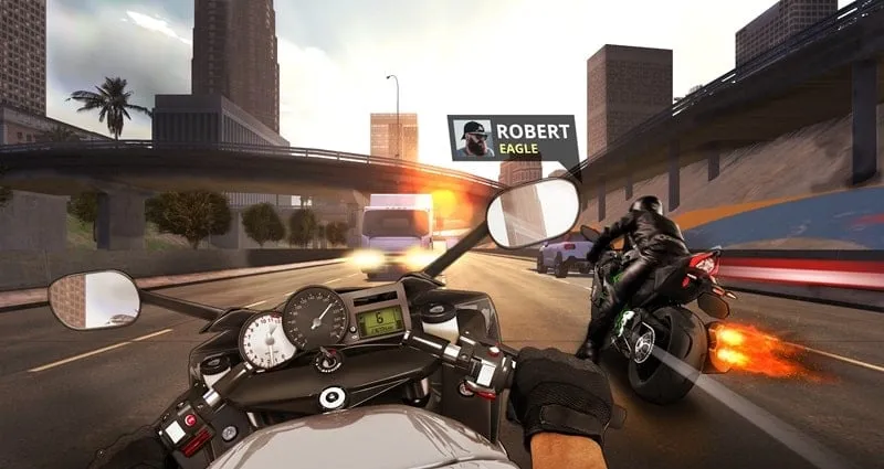 Main screen of MotorBike game displaying various options.