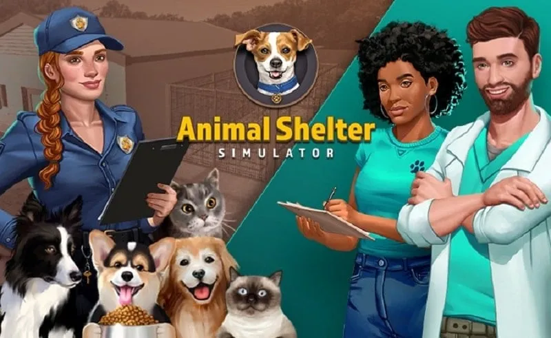 Tela inicial do jogo Animal Shelter Simulator.