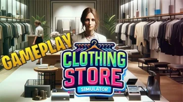 Main screen of the Clothing Store Simulator displaying the interior of a clothing shop.