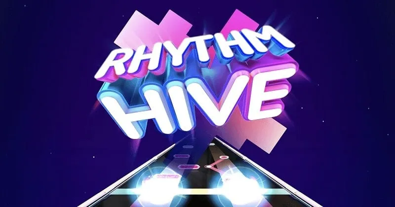 Tela inicial do jogo mobile Rhythm Hive.